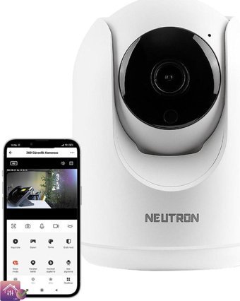 Neutron Ethernet Mini 1 Kameralı 360 Derece Dönme Gece Görüşlü IP Kablosuz Güvenlik Kamerası