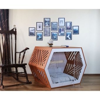 Mediterian Waow Wooden İç Mekan Ahşap Köpek Kulübesi