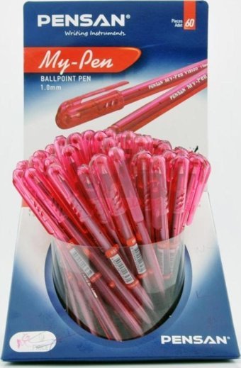 Pensan My Pen Plastik Tek Renkli 1 mm Kırmızı 60'lı Tükenmez Kalem