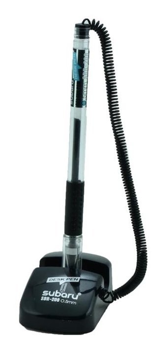 Subaru Sbr-208 Zincirli Masa Üzeri Tek Renkli 0.5 mm Siyah Tükenmez Kalem