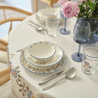 Bella Maison Vintage Porselen 24 Parça 6 Kişilik Yemek Takımı Mavi