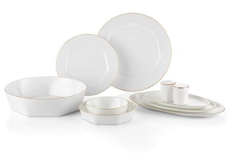 Mislina 12 Kişilik Yemek Takımı 55 Parça Altın