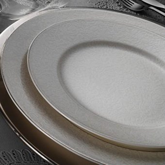 Kütahya Porselen Bone Kalipso 62 Parça Yemek Takımı 1077120 Platin