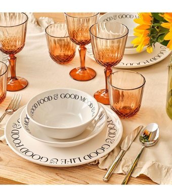 Bella Maison Motto Seramik 36 Parça 12 Kişilik Yemek Takımı Beyaz