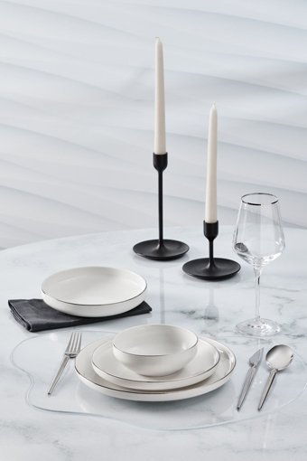 Karaca Streamline New Satürn Platin 24 Parça 6 Kişilik Yemek Takımı