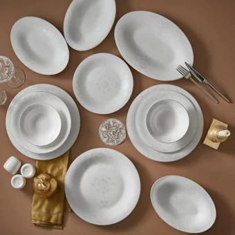 Karaca Fine Pearl Bella 58 Parça 12 Kişilik İnci Yemek Takımı