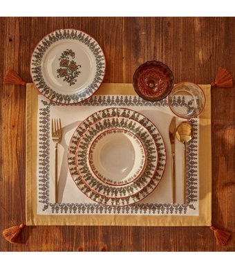 Bella Maison Indian Porselen 24 Parça Yemek Takımı Bordo