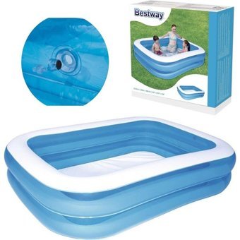 Bestway 3 Boğum Dikdörtgen 211x132 cm Şişme Havuz Mavi