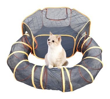 Vkemall Altıgen Tek Katlı İç Mekan Kumaş Kedi Evi Gri