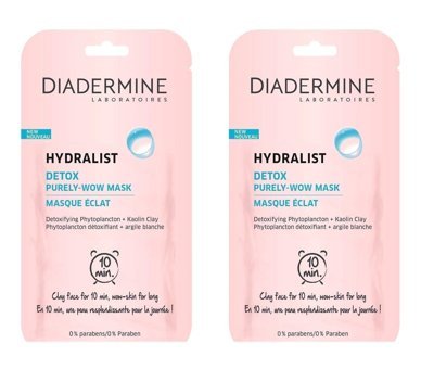 Diadermine Hydralist Detox Kağıt Yüz Maskesi 2x8 ml