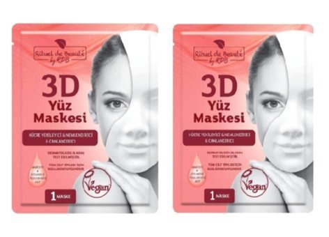 Rituel De Beaute 3D Nemlendirici Kağıt Yüz Maskesi 2 Adet