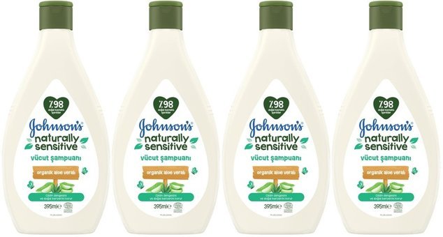 Johnson's Baby Göz Yakmayan Hipoalerjenik Hassas Ciltler İçin Aleo Vera Bebek Şampuanı 4x395 ml