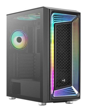 Aerocool Interstellar RGB Sıvı Soğutmalı 3 Fanlı Siyah Dikey Mid Tower Oyuncu Bilgisayar Kasası