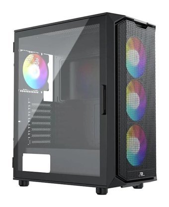 Power Boost Pb-P521B RGB Mesh 3 Fanlı Siyah Dikey Mid Tower Oyuncu Bilgisayar Kasası