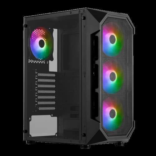 Gamdias Aura Gc1 RGB Mesh 3 Fanlı Siyah Dikey Micro ATX Oyuncu Bilgisayar Kasası