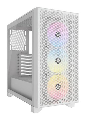 Corsair 3000D RGB Mesh Sıvı Soğutmalı 3 Fanlı Beyaz Dikey Mid Tower Oyuncu Bilgisayar Kasası