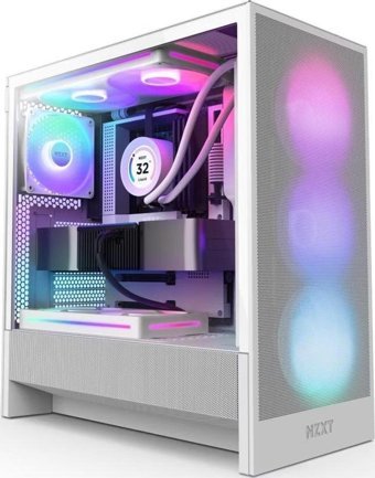 Nzxt Cc-H52Fw-R1 RGB Mesh 3 Fanlı Beyaz Dikey ATX Oyuncu Bilgisayar Kasası
