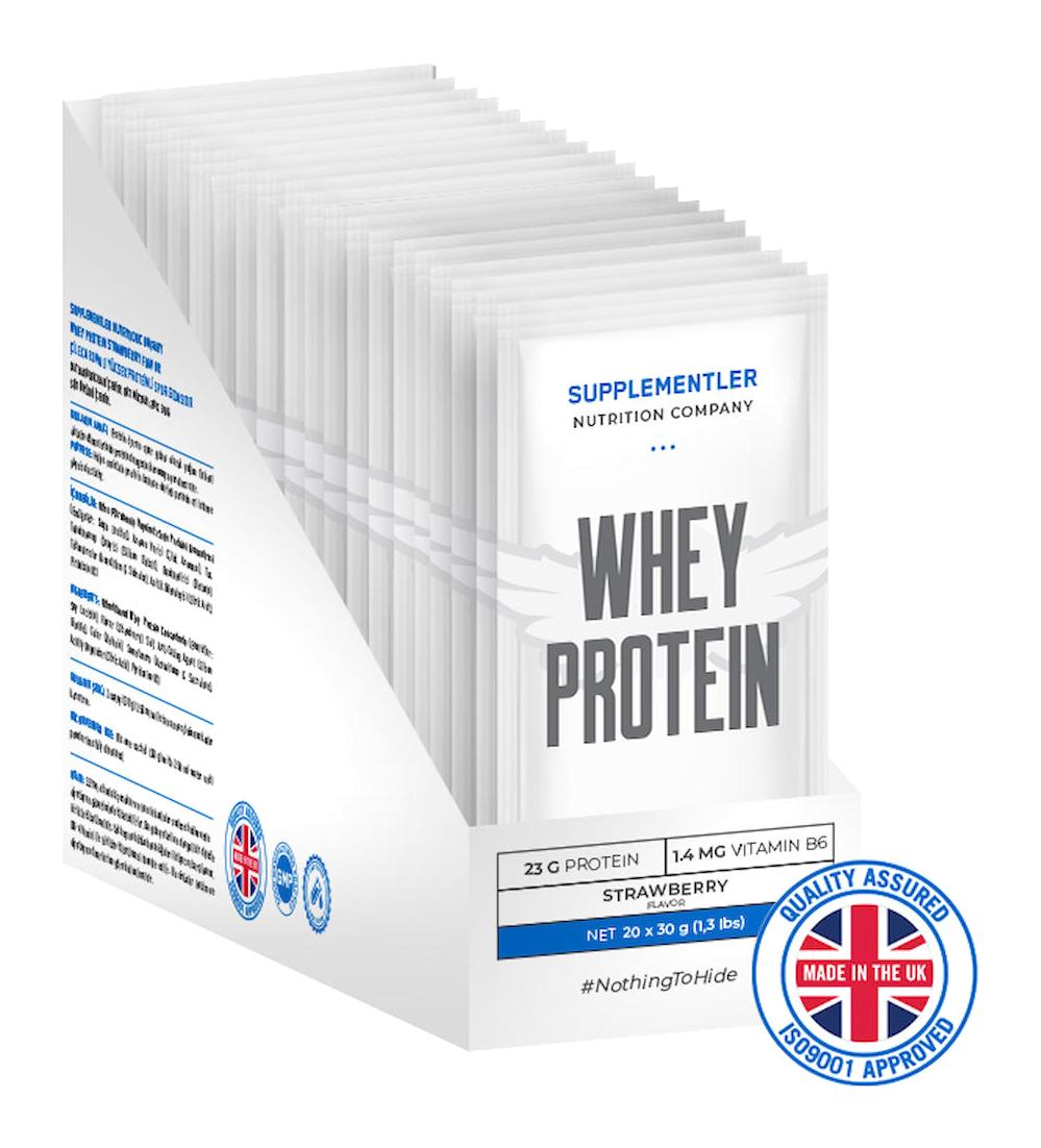 Supplementler Çilekli Whey Protein Protein Tozu 600 gr