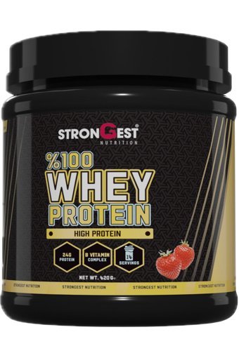 Strongest Nutrition Çilekli Whey Protein Protein Tozu 420 gr