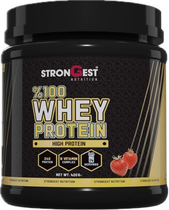 Strongest Nutrition Çilekli Whey Protein Protein Tozu 420 gr