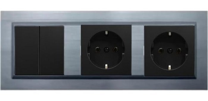 Ovivo Quantum Çerçeveli Topraklı İç Mekan Üçlü Priz Gümüş