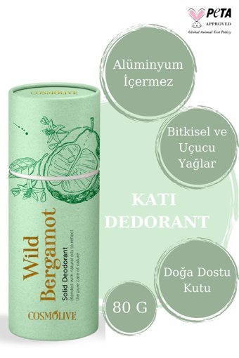 Cosmolive Bergamot Pudrasız Ter Önleyici Organik Roll-On Unisex Deodorant 80 ml