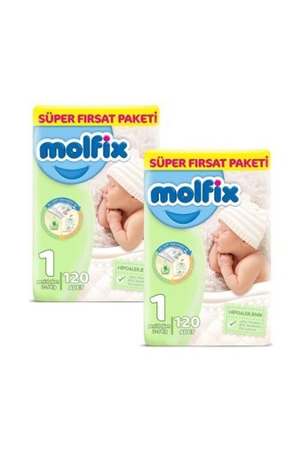 Molfix Yenidoğan 1 Numara Göbek Oyuntulu Cırtlı Bebek Bezi 240 Adet