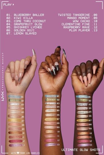 Nyx Professional Makeup 11 Clementine Fine Likit Işıltılı Tekli Far Çok Renkli