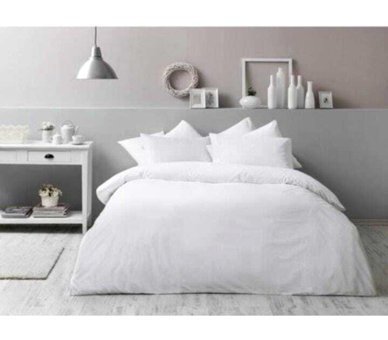 Sedali Home Pamuk-Polyester 230x160 cm Lastikli Çarşaflı Düz Tek Kişilik Nevresim Takımı Beyaz