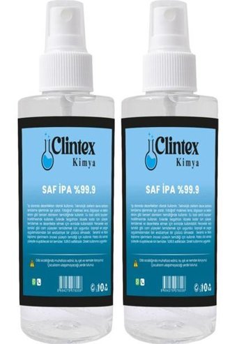 Clintex Kimya %99.9 Saf Ipa Izopropil Sprey Yüzey Temizleyici 2x200 ml
