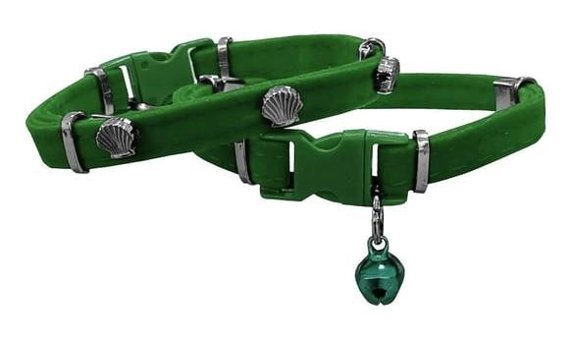 Markapet Kadife Midyeli 20-32 cm Yeşil Gezdirme Boyun Kedi Tasması