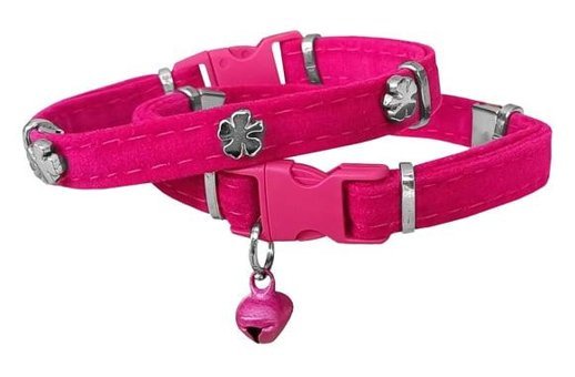Markapet Kadife Yoncalı 20-32 cm Pembe Gezdirme Boyun Kedi Tasması