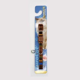 Eurocat Cat Collar 28cm Zilli Kahverengi Gezdirme Boyun Kedi Tasması