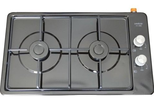 Lavicco 202 Doğalgazlı Metal 2 Gözlü Wok Gözü Gri-Siyah Set Üstü Ocak