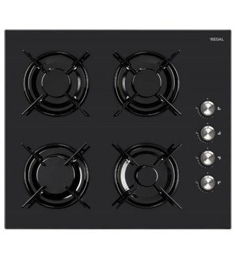 Regal AO 6041 SC 60 Gazlı Cam 4 Gözlü Wok Gözü Siyah Ankastre Ocak