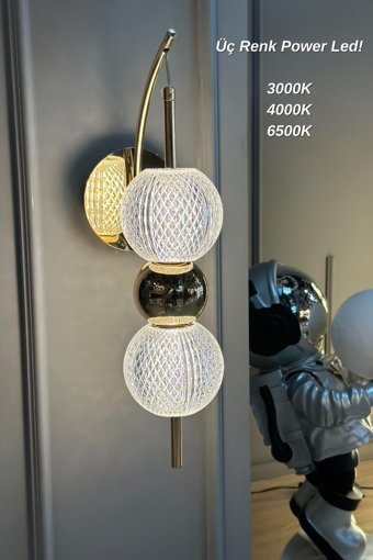 Modesco 2'li Metal LED Aplik Sarı