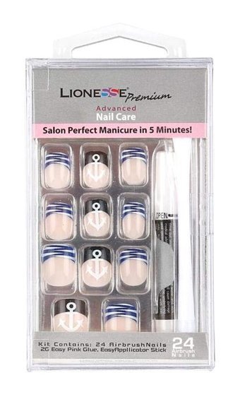 Lionesse Oval Mat French Renkli 24'lü El Takma Tırnak