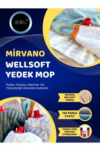 Mirvano WellSoft 3'lü Yedek Mop Çok Renkli