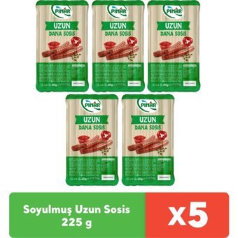 Pınar Soyulmuş Uzun Dana Sosis 5x225 gr