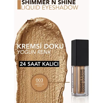 Flormar Shimmer & Shine Liquid Shadow No:001 Cashmere Gold Likit Işıltılı Stick Far Altın