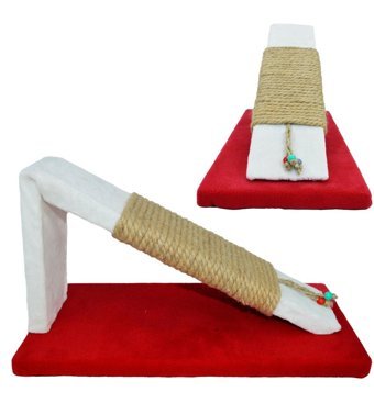 Patiderm Oyuncaklı Kedi Tırmalama Rampası Kırmızı
