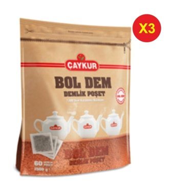 Çaykur Bol Dem Organik Demlik Poşet Çay 3'lü 60 Adet