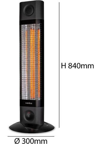 Veito Ch1800 Rt 1800 W Kule Tipi Infrared Isıtıcı Siyah