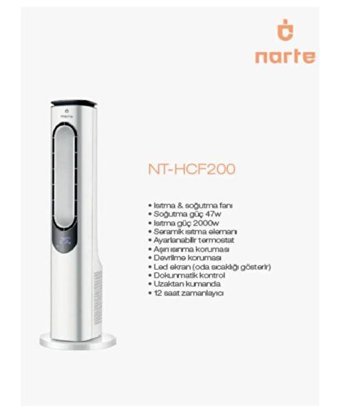 Narte Nt-Hcf200 2000 W Kule Tipi Fanlı Isıtıcı Beyaz
