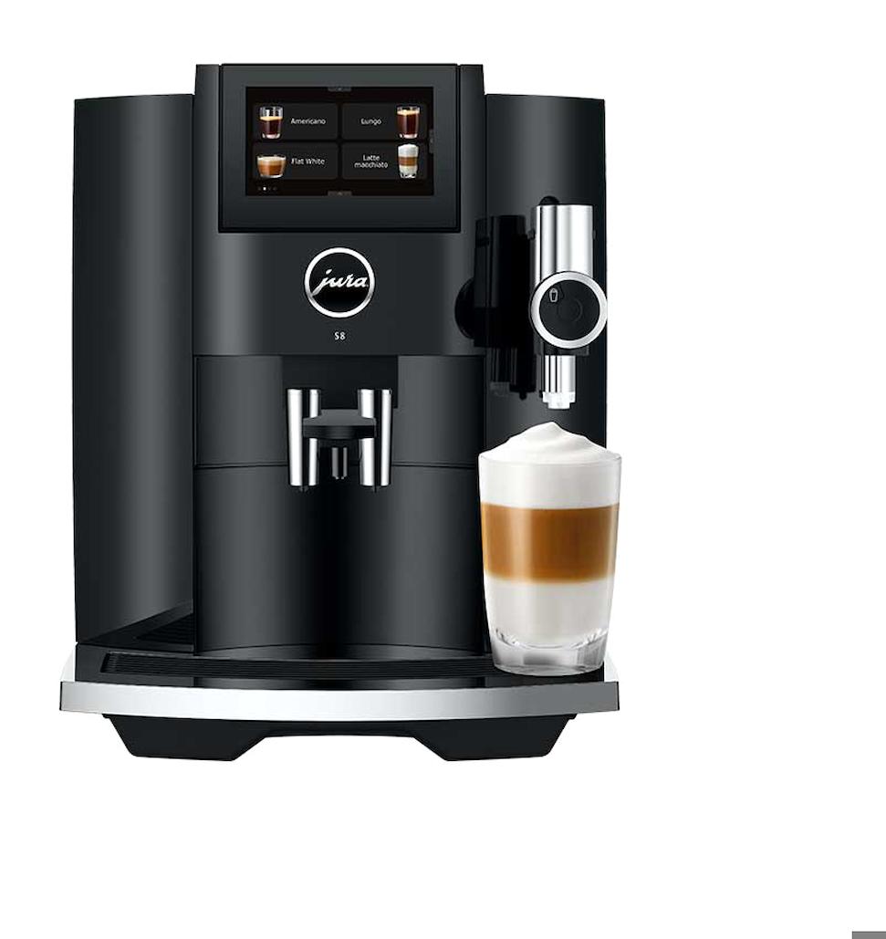 Jura S8 1450 W Plastik Tezgah Üstü Kapsülsüz Öğütücülü Taşınabilir Tam Otomatik Espresso Makinesi Siyah