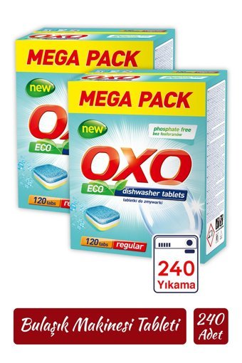 Oxo Hepsi Bir Arada Tablet Bulaşık Makinesi Deterjanı 2x120 Adet