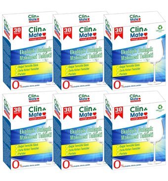 Clinmate Ekolojik Tablet Bulaşık Makinesi Deterjanı 6x180 Adet