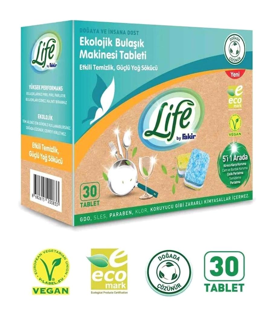 Fakir Life Tablet Bulaşık Makinesi Deterjanı 6x30 Adet