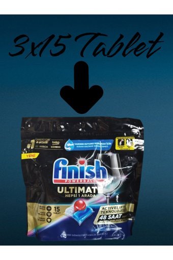 Finish Powerball Hepsi Bir Arada Tablet Bulaşık Makinesi Deterjanı 3x150 Adet