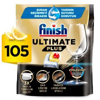 Finish Ultimate Plus Limon Tablet Bulaşık Makinesi Deterjanı 105 Adet